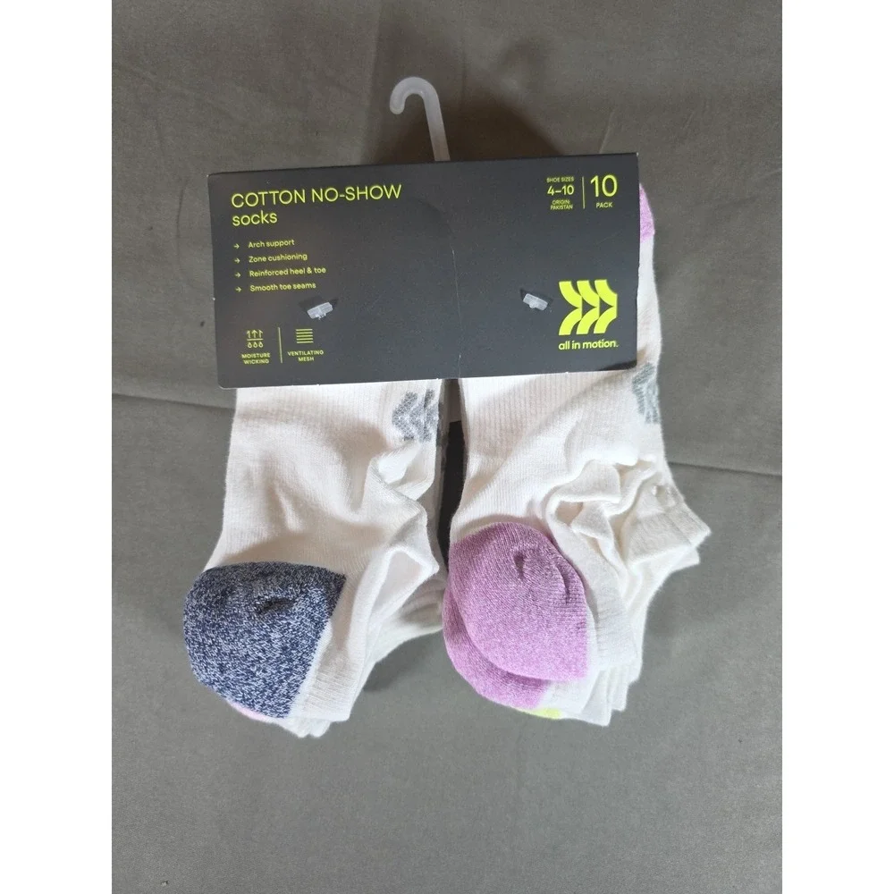 10-pack of All in Motion No-Show Socks Size (4-10)